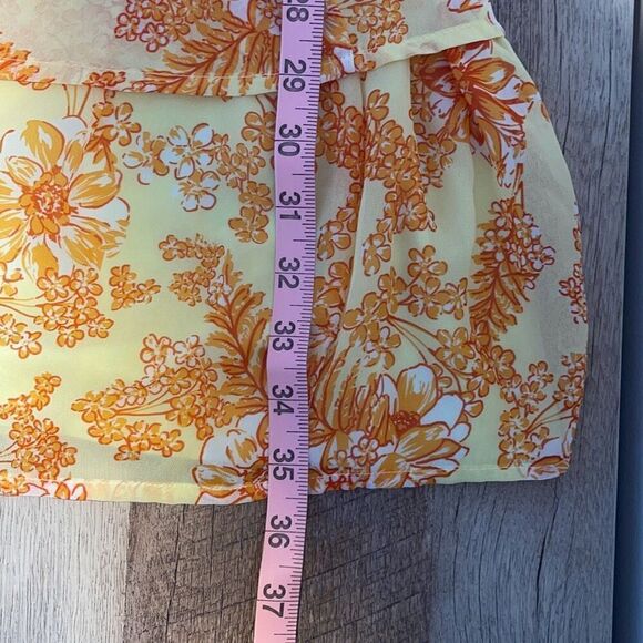 Collective Concepts Womens Floral Smocked Waist Halter Dress Yellow Medium NWOT - Picture 8 of 8
